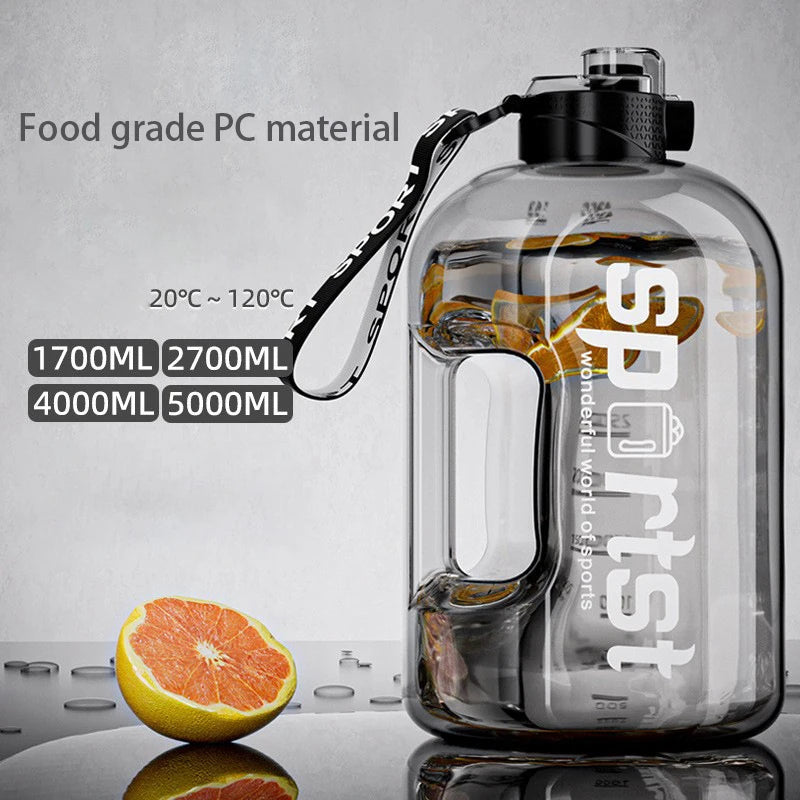 Adjustable Sports Water Bottle with Leak-Proof Lid and Strap – 1700ml+