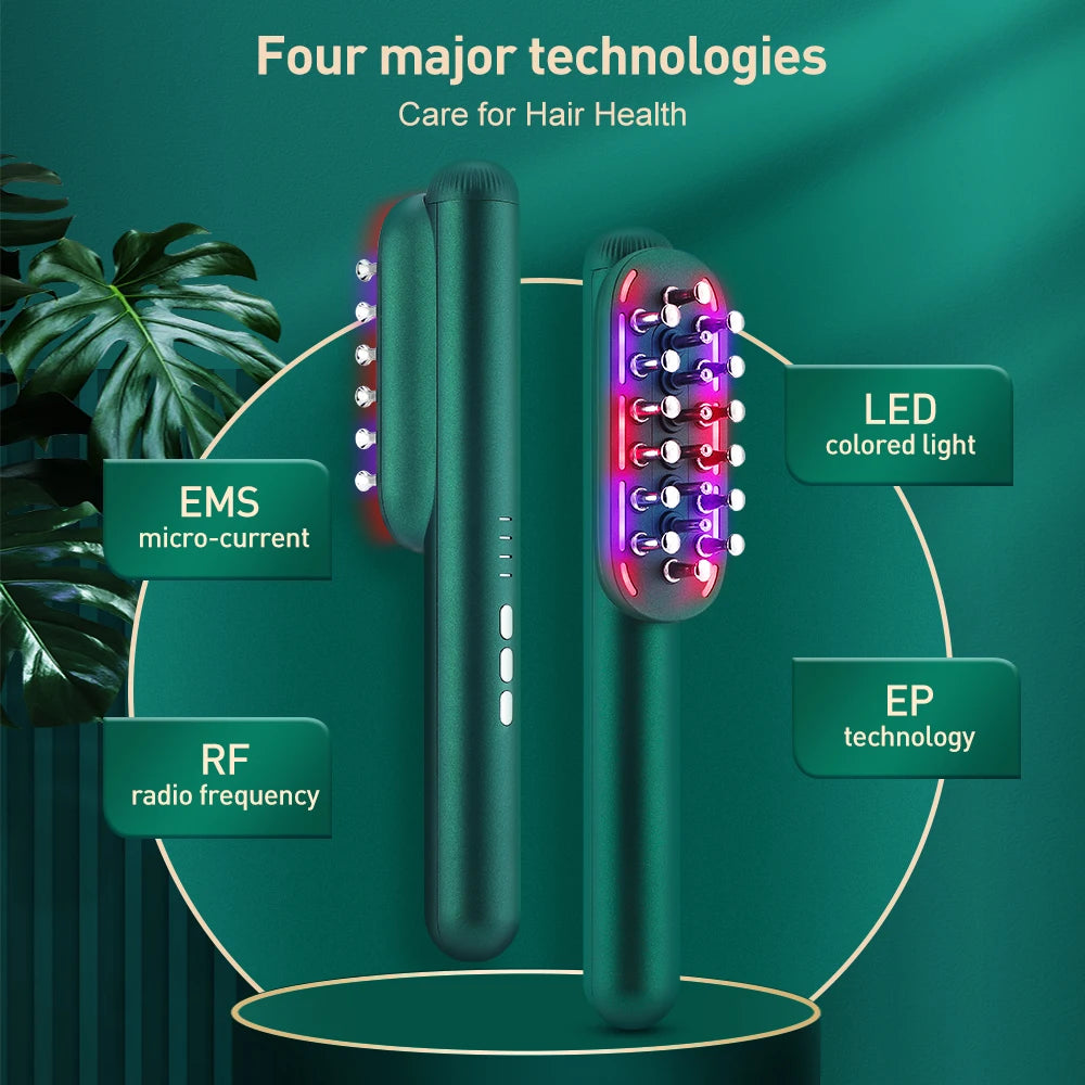 Electric Hair Care Comb: Scalp Massage, LED Therapy