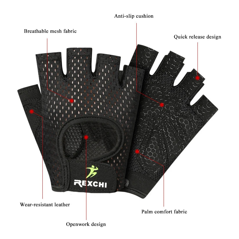 Unisex Gym Gloves Half Finger Weight Lifting Workout Training