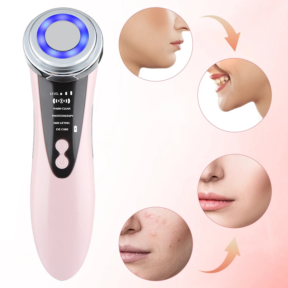 5-in-1 Multifunctional LED Facial Massager for Anti Aging Care