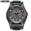 Luxury Quartz Watch for Men with Leather Strap and Sporty Design