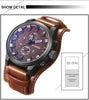 Luxury Quartz Watch for Men with Leather Strap and Sporty Design