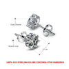 Elegant 925 Sterling Silver Stud Earrings with Cubic Zirconia