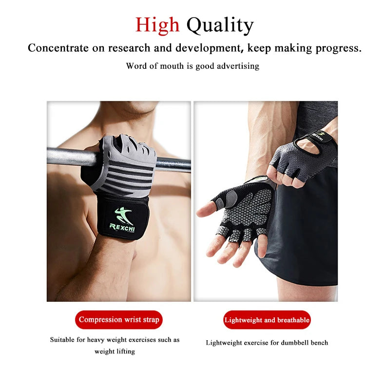 Unisex Gym Gloves Half Finger Weight Lifting Workout Training