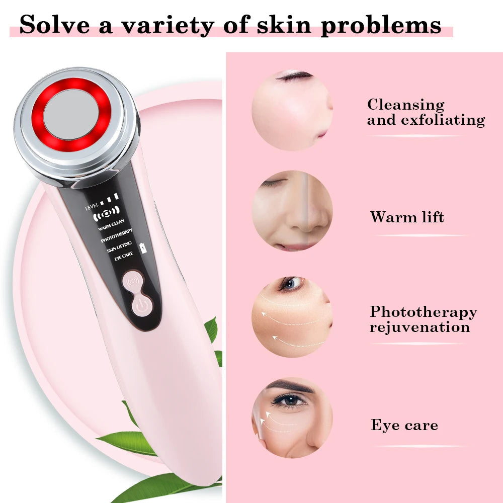 5-in-1 Multifunctional LED Facial Massager for Anti Aging Care