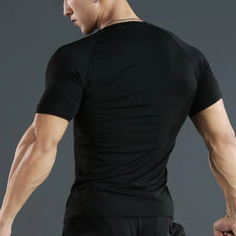 Men's Compression Running T-Shirt Quick Dry Gym Sportswear