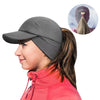 Women's Reflective Fleece Winter Hat with Ponytail Slot and Warm Ears