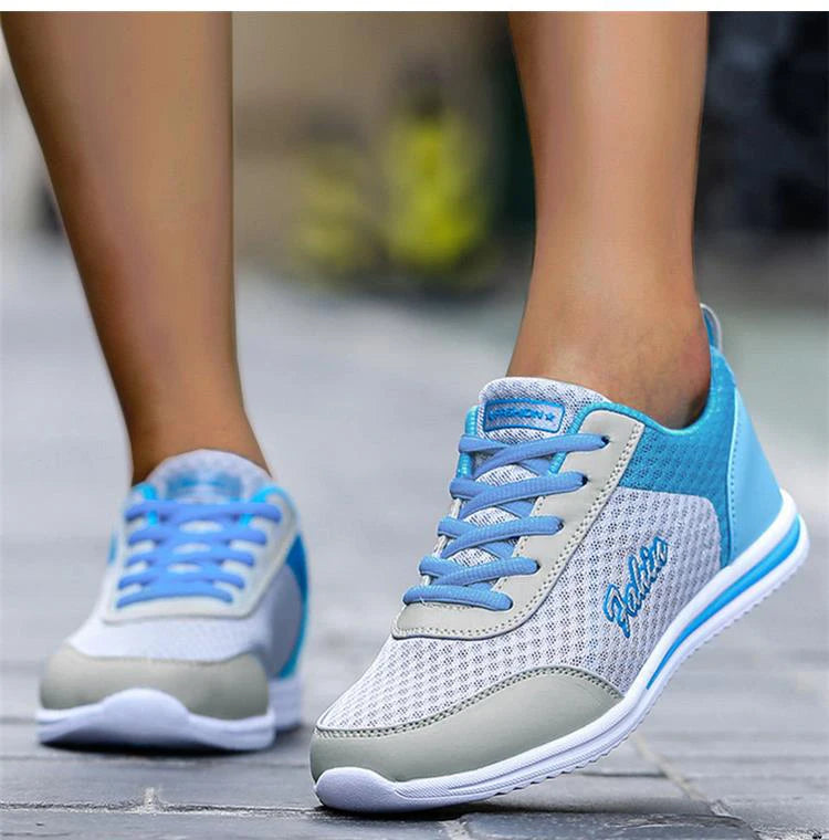 Breathable Lace-Up Sneakers Soft Mesh Casual Shoes for Women