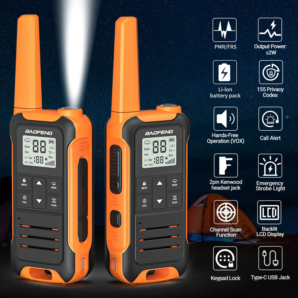 2pcs F22 Mini Walkie Talkie Compact for Outdoor Adventures