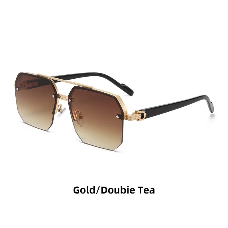 Oversized Retro Square Sunglasses UV400 Alloy Frame Unisex Style