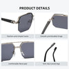 Oversized Retro Square Sunglasses UV400 Alloy Frame Unisex Style