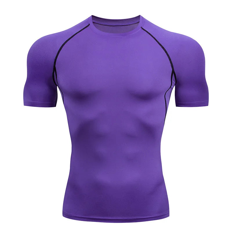 Men's Compression Running T-Shirt Quick Dry Gym Sportswear