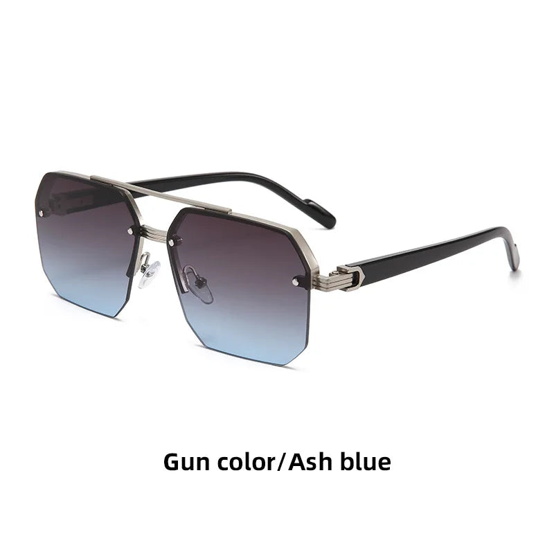 Oversized Retro Square Sunglasses UV400 Alloy Frame Unisex Style