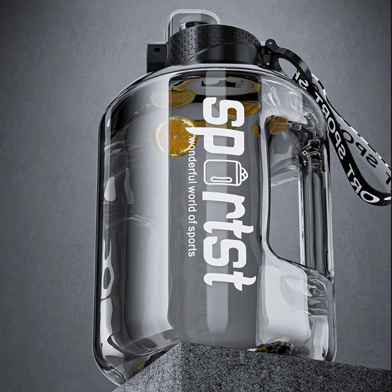 Adjustable Sports Water Bottle with Leak-Proof Lid and Strap – 1700ml+