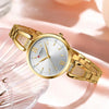 Elegant Ladies Quartz Watch with Rhinestones and Steel Band