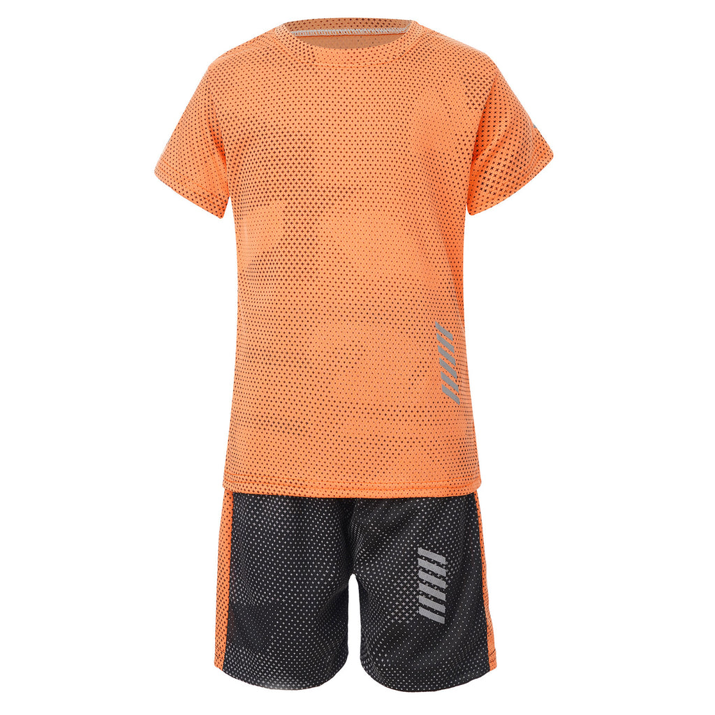 Boys Quick Dry Breathable Sports Set Shirt and Shorts for Training