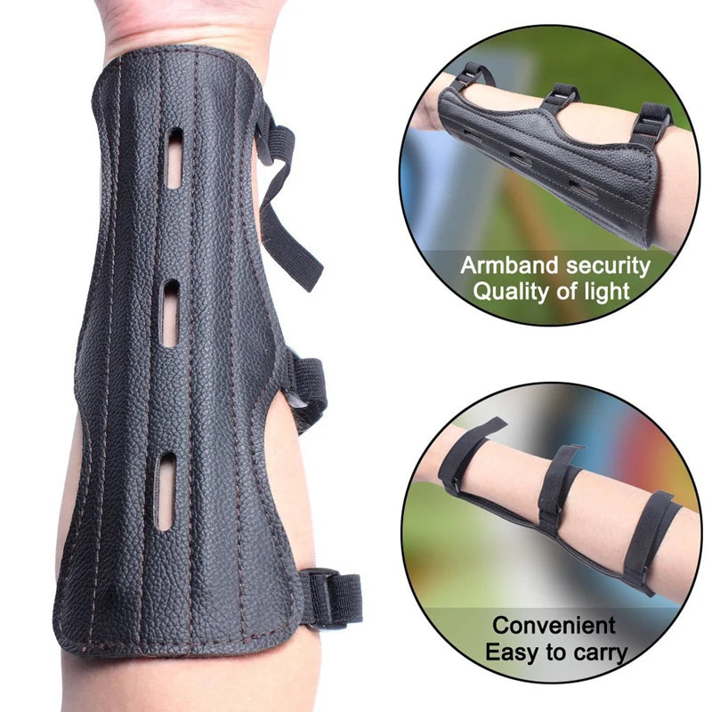 Leather Archery Arm Guard – Adjustable & Durable Protection