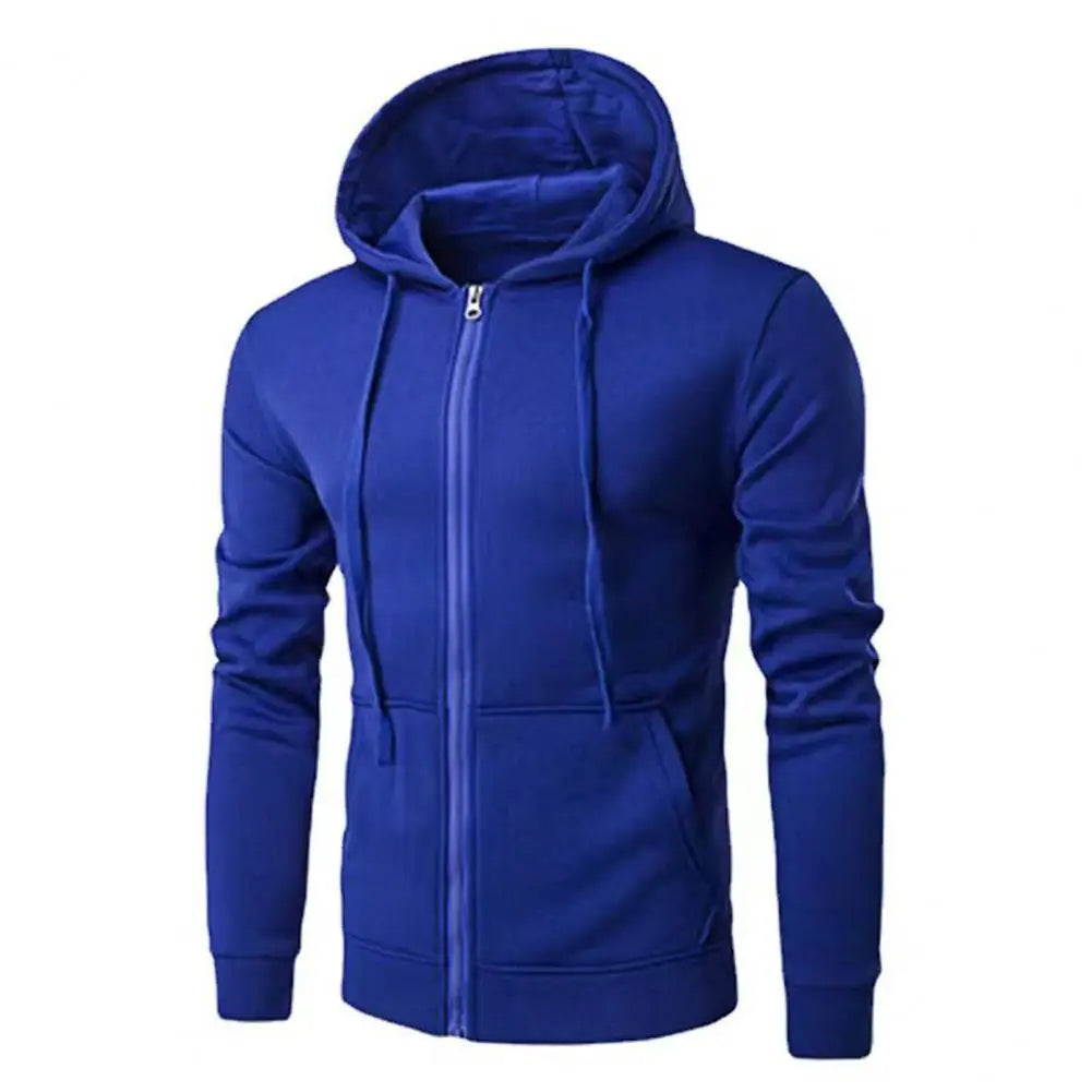 Men's Slim Fit Hoodie Full Sleeve Casual Zipper Sweatshirt Black