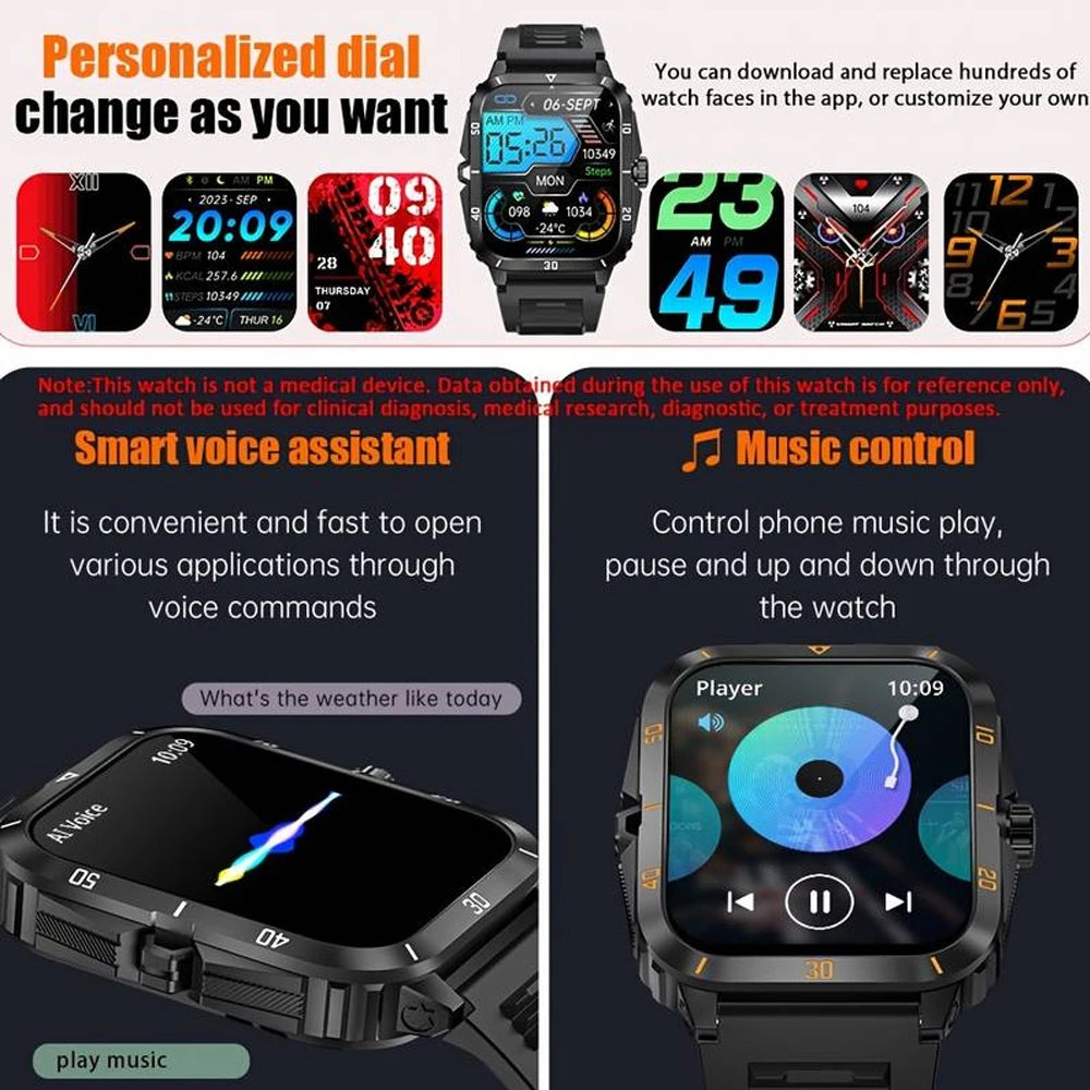 Military Smart Watch for Men Waterproof Fitness Tracker