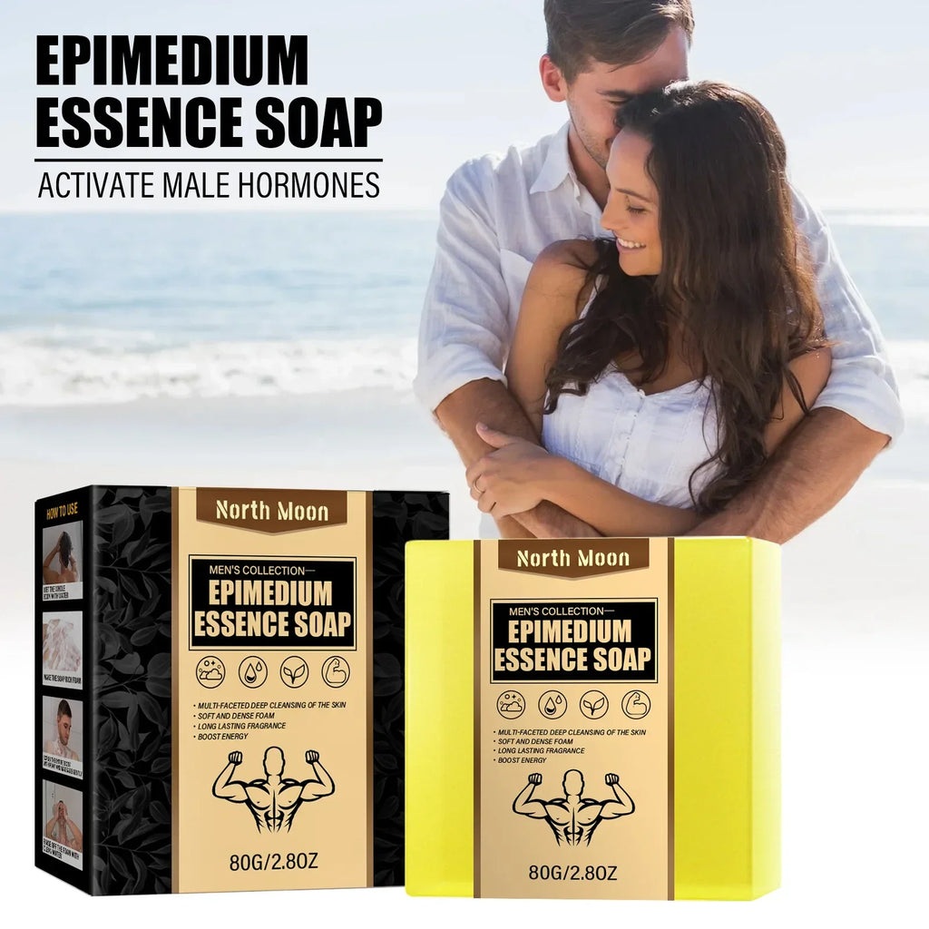 Epimedium Soap for Men Intimate Wash Bar with Masculine Scent 80g