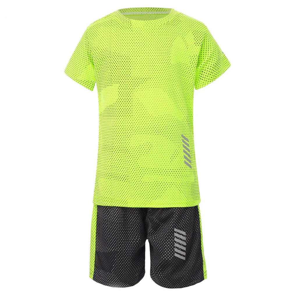 Boys Quick Dry Breathable Sports Set Shirt and Shorts for Training