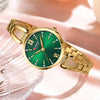 Elegant Ladies Quartz Watch with Rhinestones and Steel Band