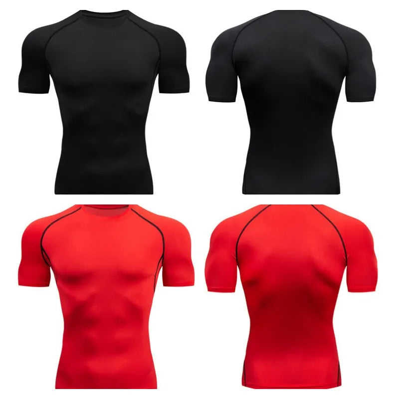 Men's Compression Running T-Shirt Quick Dry Gym Sportswear