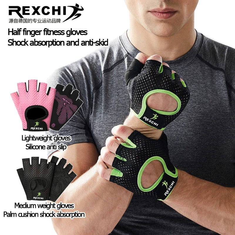 Unisex Gym Gloves Half Finger Weight Lifting Workout Training