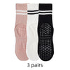 Women's Non-Slip Yoga Socks Mid Tube Breathable Pilates Socks 3 Pairs