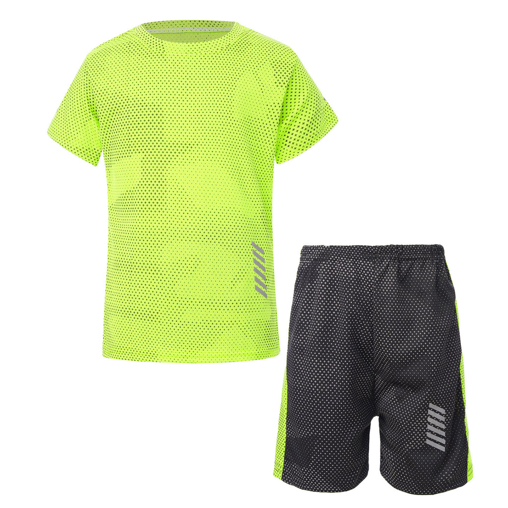 Boys Quick Dry Breathable Sports Set Shirt and Shorts for Training