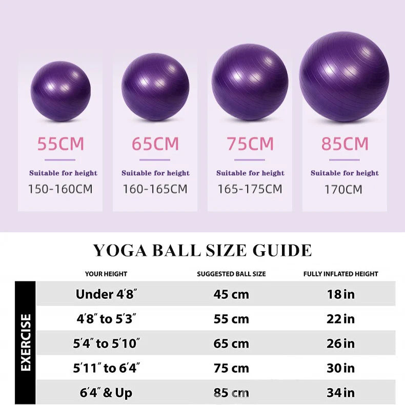 55cm Pilates Balance Ball for Yoga, Fitness & Posture Support