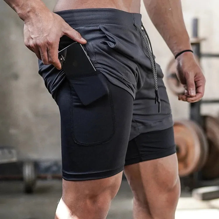 Running Shorts for Men 2-in-1 Quick Dry Gym & Fitness Training