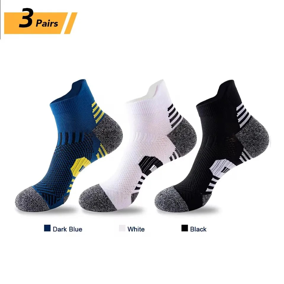 3 Pairs Men's Breathable Running Training Ankle Sport Socks