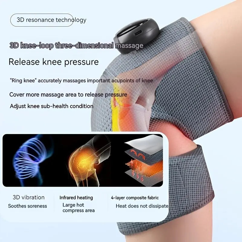 Adjustable Heated Knee and Shoulder Massager. Vibration & Heating Modes.