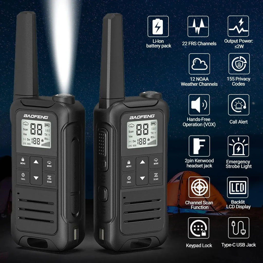 2pcs F22 Mini Walkie Talkie Compact for Outdoor Adventures