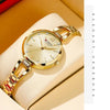 Elegant Ladies Quartz Watch with Rhinestones and Steel Band