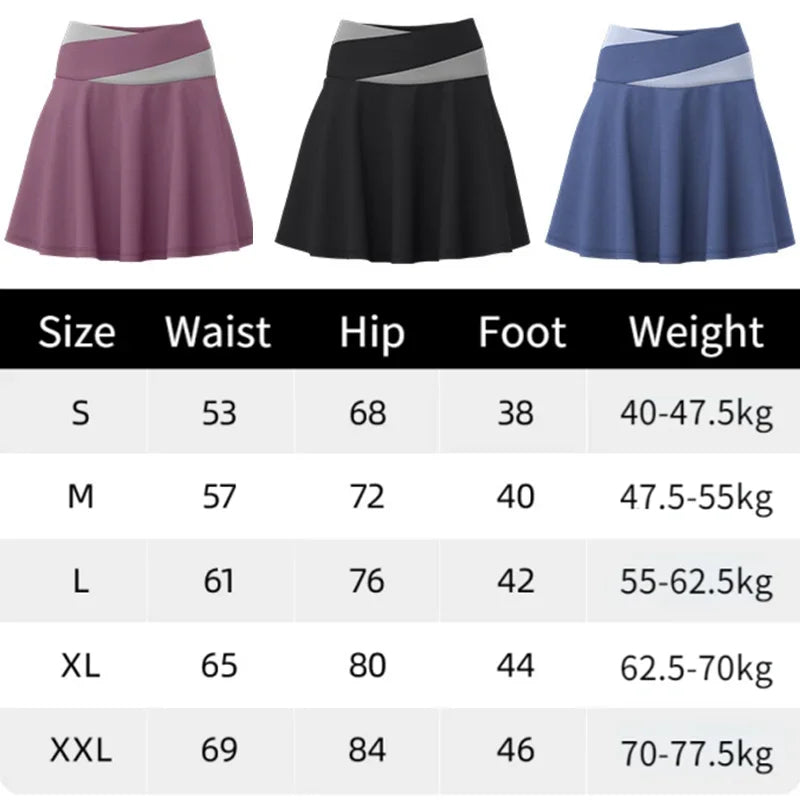 Women's High Waist Quick Dry Sports Skirt with Inner Pocket