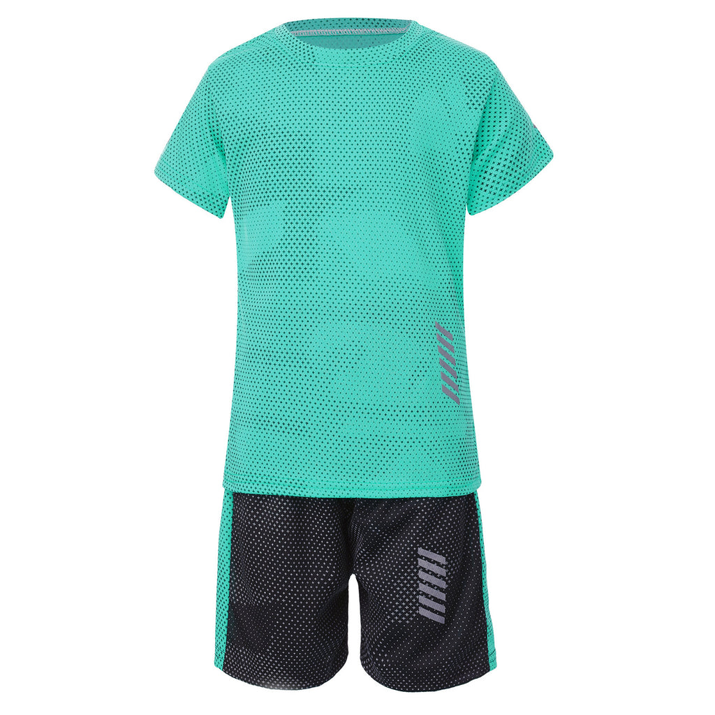 Boys Quick Dry Breathable Sports Set Shirt and Shorts for Training