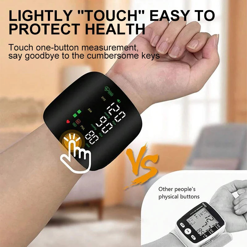 Rechargeable Wrist Blood Pressure Monitor with LED Display