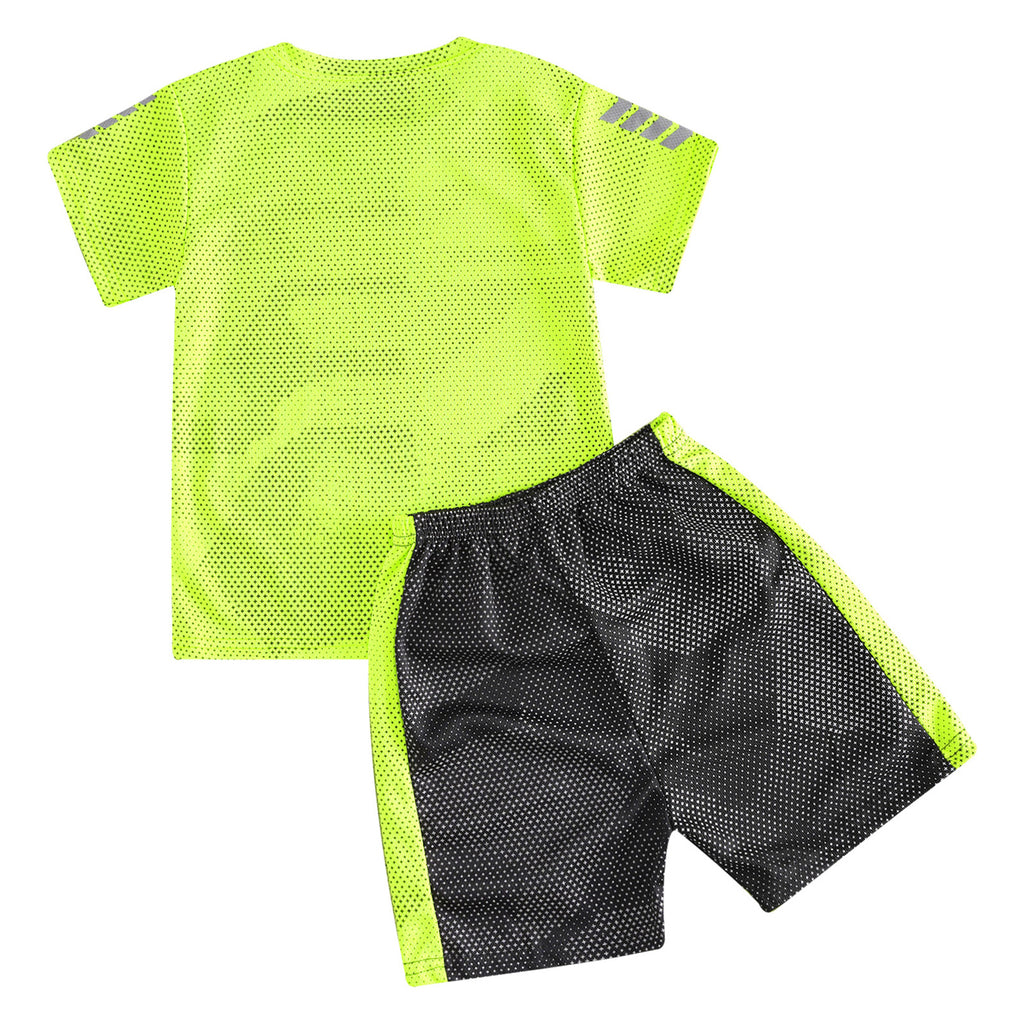 Boys Quick Dry Breathable Sports Set Shirt and Shorts for Training