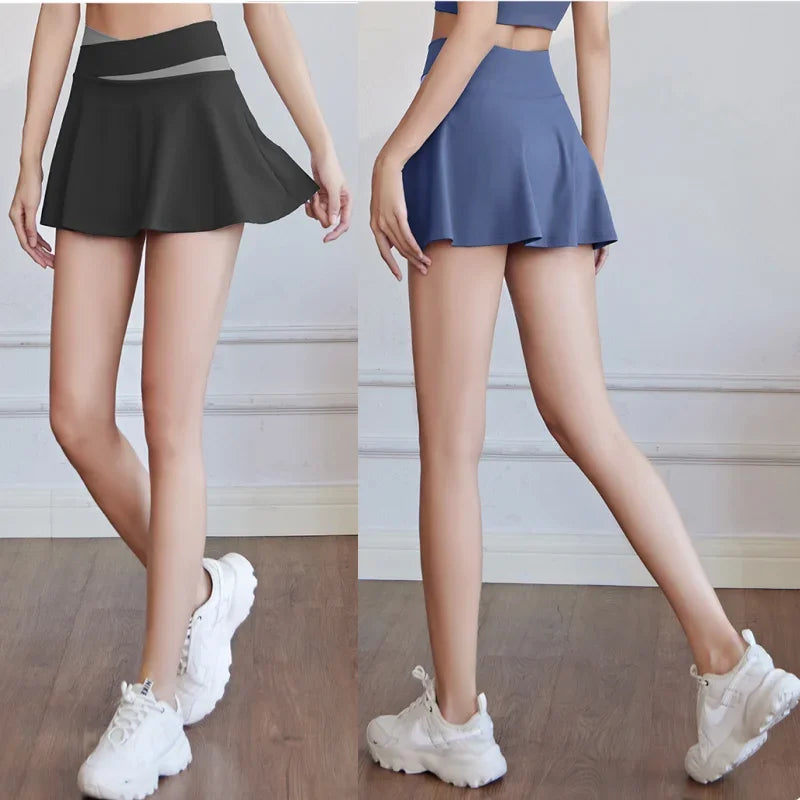 Women's High Waist Quick Dry Sports Skirt with Inner Pocket