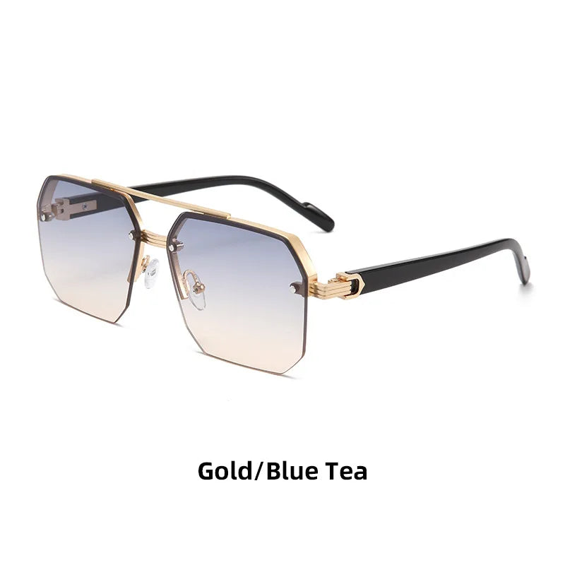 Oversized Retro Square Sunglasses UV400 Alloy Frame Unisex Style