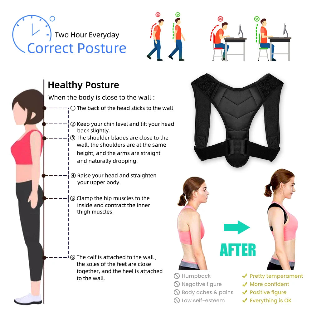 Upper Back Support Brace for Posture Correction