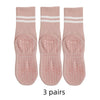 Women's Non-Slip Yoga Socks Mid Tube Breathable Pilates Socks 3 Pairs