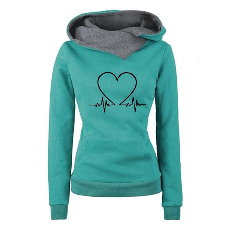 Women's Casual Fleece Hoodie Pullover Long Sleeve Streetwear