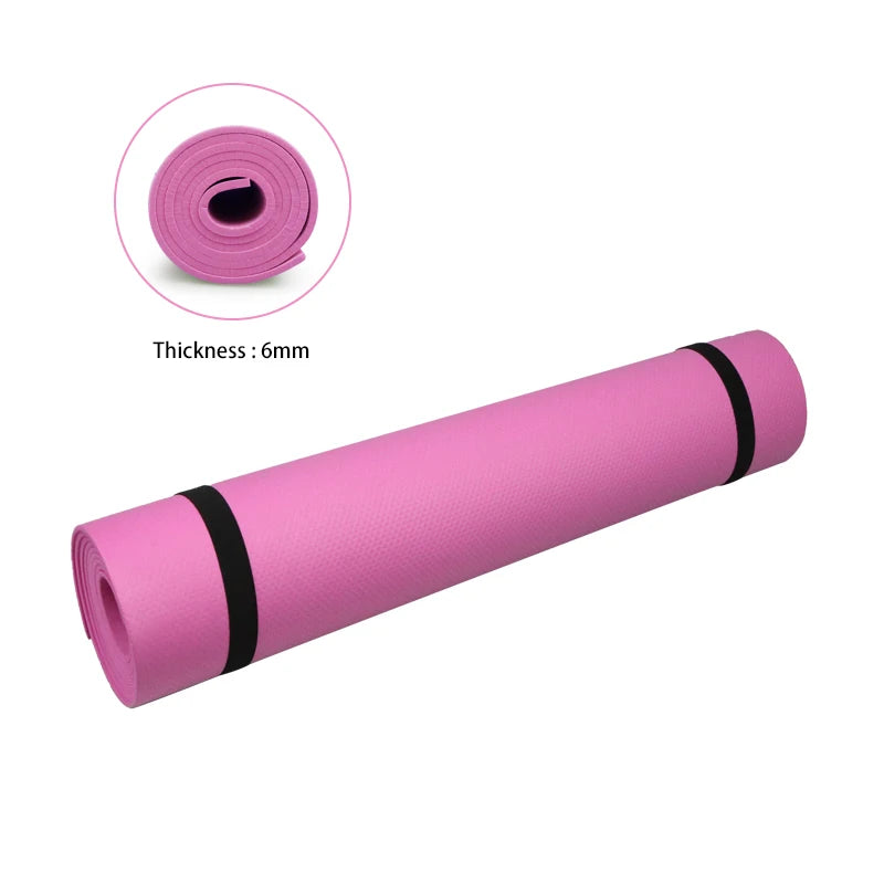 Non-Slip 6MM Yoga Mat for Exercise, Pilates, Fitness, and Comfort